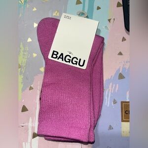 BAGGU Pink Socks Sz Women’s OS NEW NWT LAST PAIR